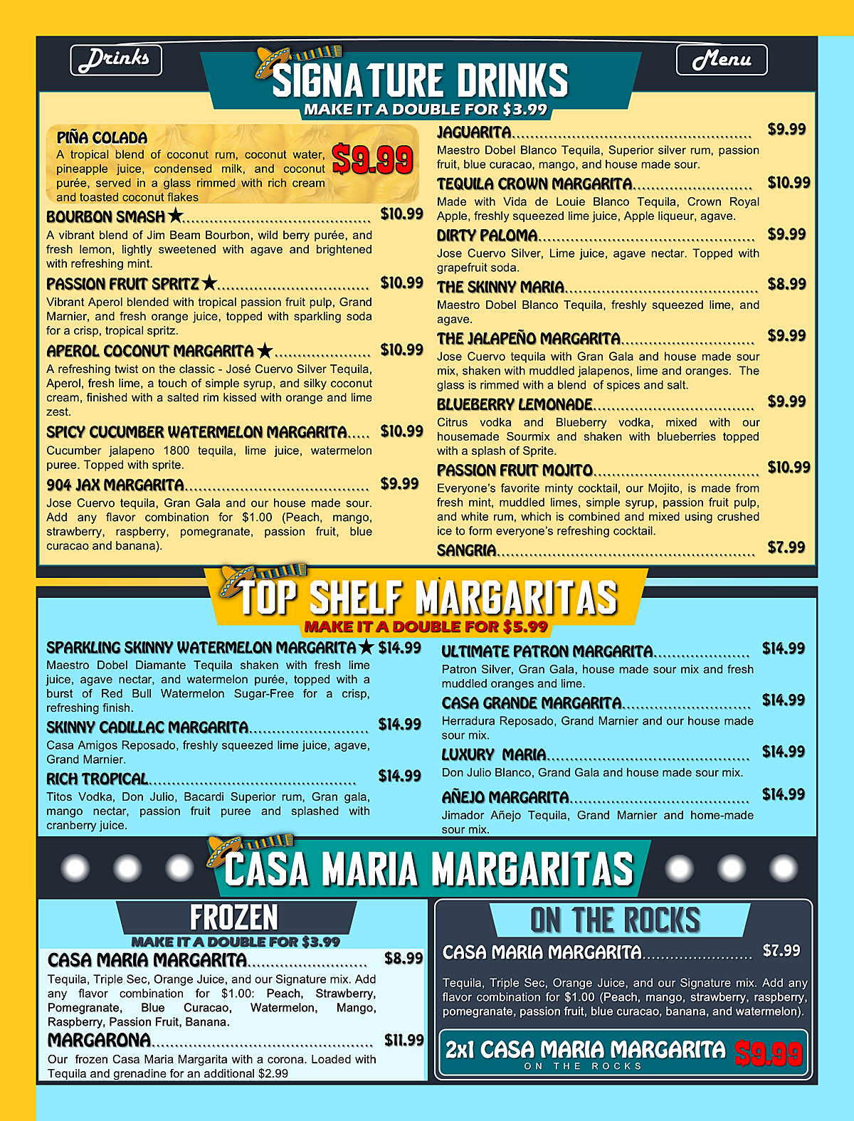 Casa Maria Tequila Bar & Grill Specials