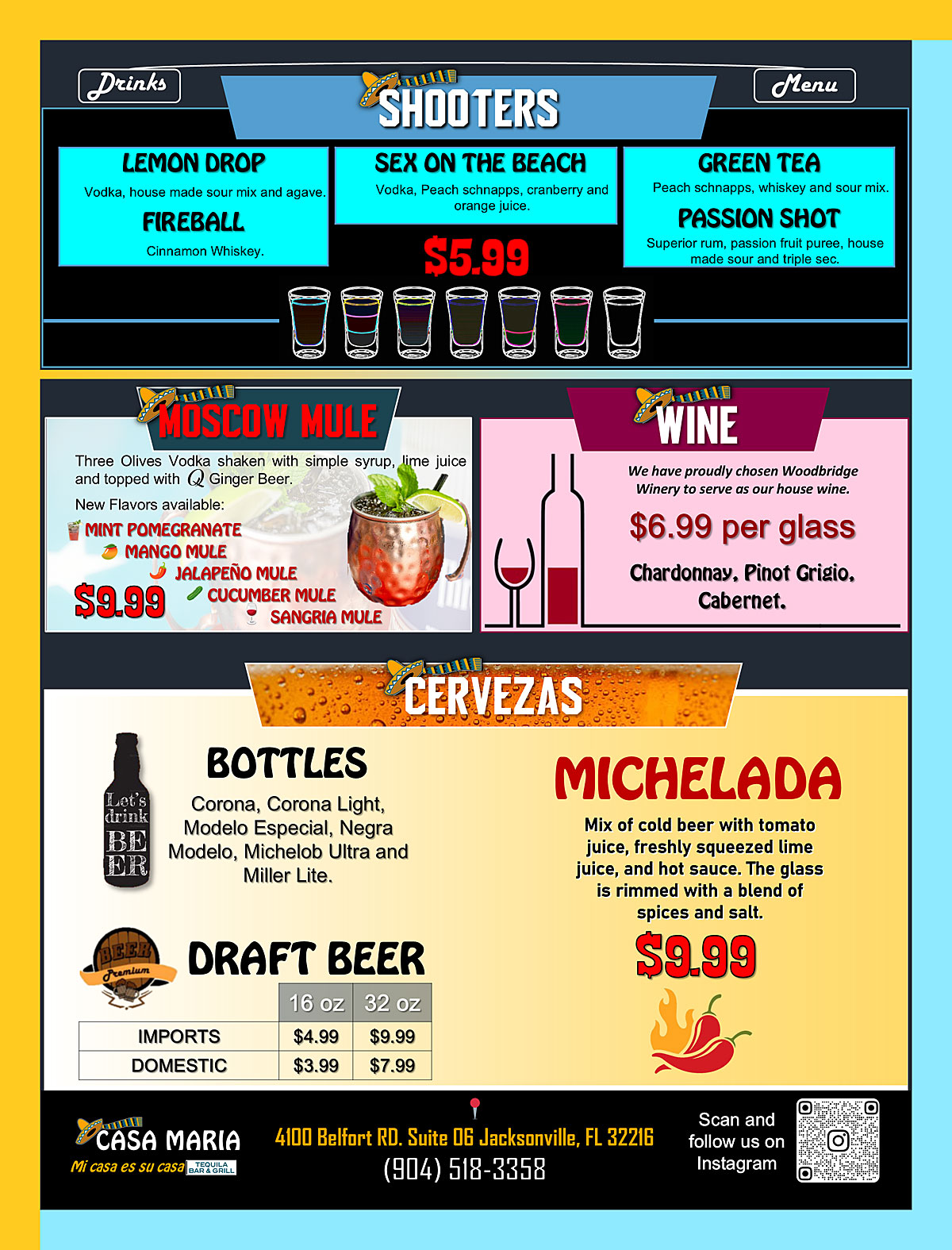 Casa Maria Tequila Bar & Grill Specials