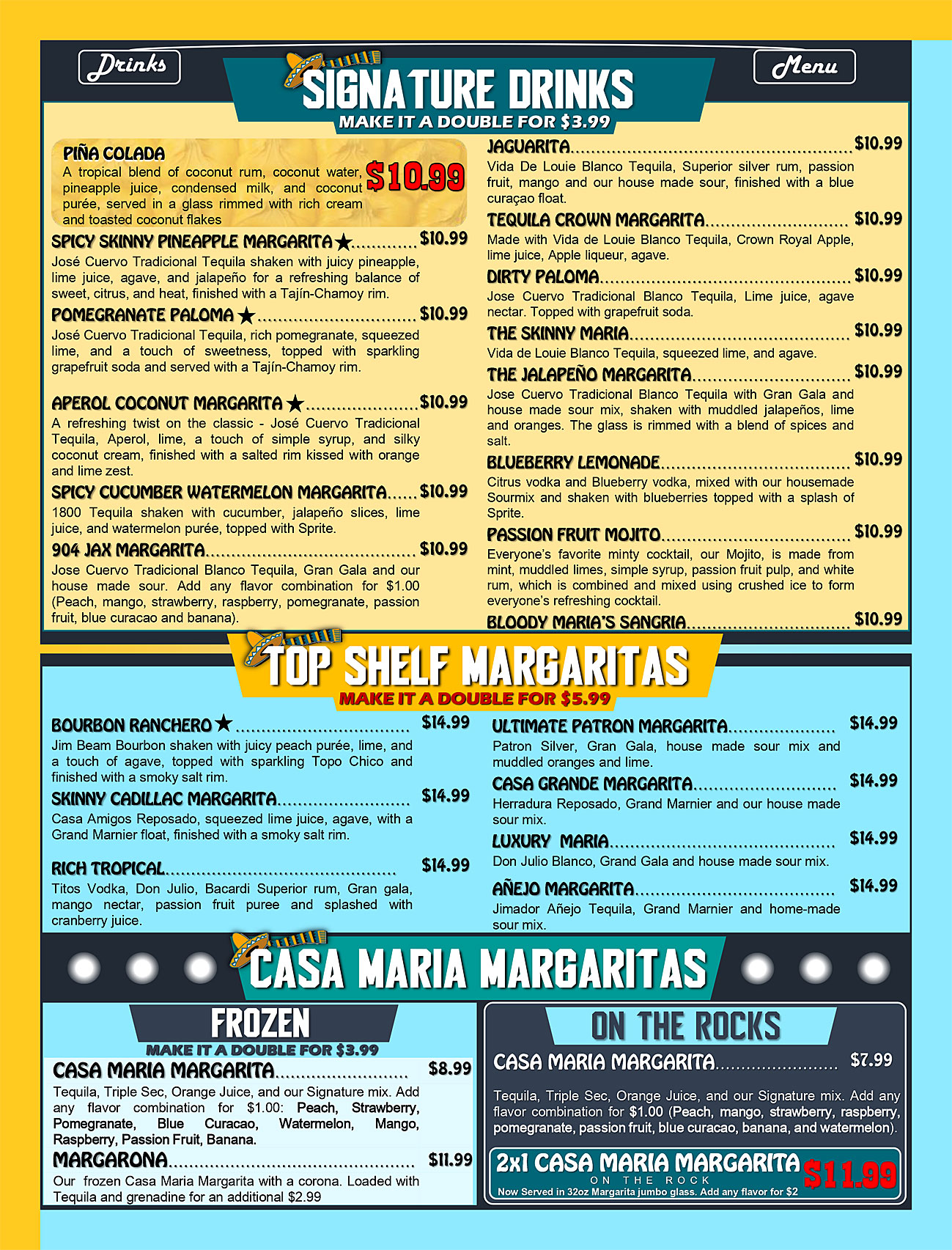 Casa Maria Tequila Bar & Grill Specials