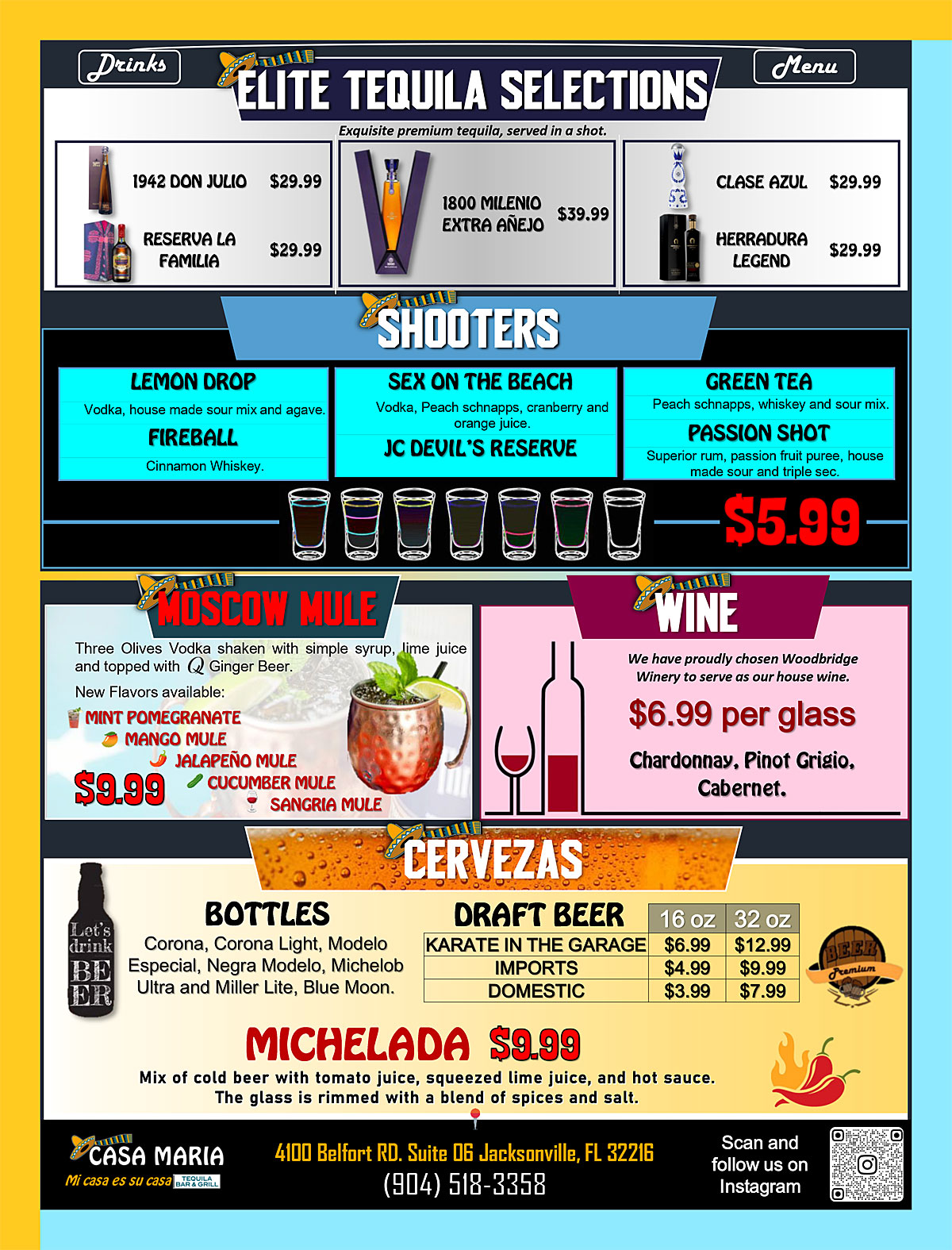 Casa Maria Tequila Bar & Grill Specials